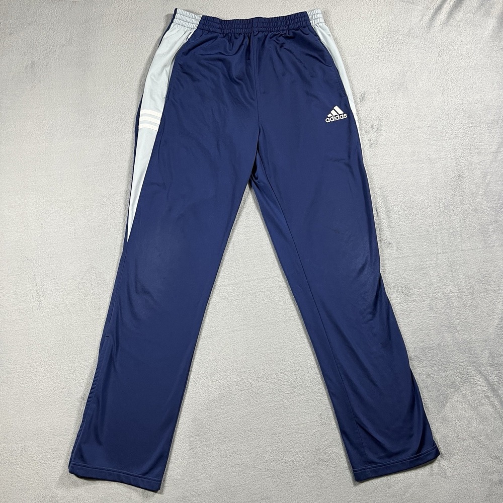 VTG Adidas Pants Mens XL Blue Relaxed Soccer Track Pockets Drawstring Y2K
